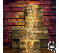 gresonic 2m,300LED guirlande lumineuse sapin de noel Waterfall Avec électricité - Étanche - chambre d'enfant, camping, balcon, décoration extérieure et intérieure - Blanc chaud (300LED)