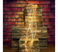 Gresonic Guirlande lumineuse extérieure cascade en faisceau de lumières 200 LED avec alimentation électrique, brin lumineux étanche pour arrosoir, chambre d'enfant, camping, balcon, décoration