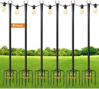 gresonic Poteau d'éclairage pour terrasse - 6 paquets de 3m pour l'extérieur Poteau d'éclairage en acier pour la décoration extérieure du jardin, de l'arrière-cour (Paquet de 6)