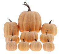 Gresorth 10pcs Artificiels Fog Modèle Citrouilles Halloween Décoration Faux Peindre Citrouilles Set pour Porche Maison Parti Mariage Ferme Action de grâce