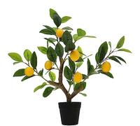 Gresorth 51cm Artificiels Jaune Citron Arbres Faux Maison Vert Plante Fruits Décoration avec Plastique Réaliste Feuilles pour Accueil Tableau Bureau Jardin Intérieur