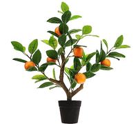 Gresorth 51cm Artificiels Orange Arbres Faux Maison Vert Plante Fruits Décoration avec Plastique Réaliste Feuilles pour Accueil Tableau Bureau Jardin Intérieur Extérieur