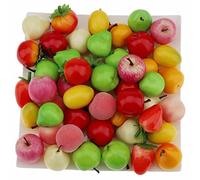 Gresorth Faux Mini Fruit Pomme Poire Tomate Pêche Citron Fraise Artificielle Nourriture Cuisine Modèle Accueil Fête Décoration - 50 PCS