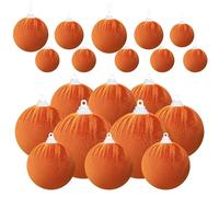 Gresorth Halloween Tissu Enveloppé Boule Set Velours Suspension Parure Mousse Antichoc Décoration Engagement Parti Orange 10 Pièces