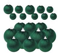 Gresorth Journée de la Saint Partrick Suspension Boule Décoration Vert Foncé Velours Tissu Enveloppé Boule Ornement Supermarché Magasin Pub 10 Pièces