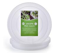 GRESPRI Lot de 6 soucoupes Transparentes de 35,6 cm en Plastique Robuste pour Plantes d'intérieur et d'extérieur (Base de 31,8 cm)