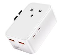 Grestar Adaptateur Prise Universelle,25W GaN,2 USB et 2 Type C,Ultraplat 5 en 1 Adaptateur de Voyage Universel vers USA UK Allemagne Australie Chine Japon