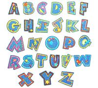 Gresunny 26pcs patch thermocollant lettre denim ecusson à coudre alphabet patch de broderie badge applique coudiere a coudre pour enfants DIY crafts jeans vêtements veste sac echarpe