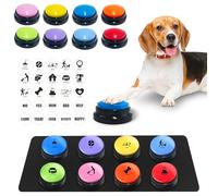 GRETMIX Bouton d'enregistrement vocal 8 couleurs - Boutons pour la communication du dressage des animaux de compagnie, enregistrement et lecture de 30 secondes, ensemble de boutons parlants pour chien