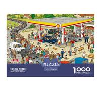 Grève des Stations-Essence françaises Puzzle en Bois Imperméable DIY Puzzles De 1000 Pièces pour Adultes Coloré Jeux De Stimulants