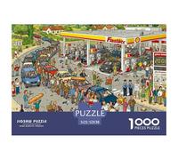 Grève des Stations-Essence françaises Puzzle en Bois Imperméable Puzzles De 1000 Pièces pour Adultes Défi Et Casse-tête De Décoration pour La Maison