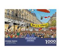 Grève et Manifestation dans Les Rues de Paris Puzzle en Bois Imperméable DIY Puzzles De 1000 Pièces pour Adultes Cadeaux Amusant Jeux Éducatifs