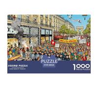Grève et Manifestation dans Les Rues de Paris Puzzle en Bois Imperméable DIY Puzzles De 1000 Pièces pour Adultes Cadeaux Coloré Jeux Éducatifs