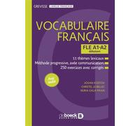 Grevisse FLE A1-A2 Vocabulaire français Niveau débutant - Jovan Kostov - De Boeck Supérieur - broché - Méthode de langue