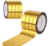 Grevosea 4 rouleaux de ruban adhésif métallique auto-adhésif, 10mm x 20m Craft Ruban adhésif décoratif pour carrelage Masking Tapes pour mur penderie salle de bain décoration emballages cadeaux(or)