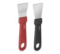 Grevosea Lot de 2 grattoirs pour le nettoyage, grattoirs pour four, cuisinières, plaques à induction, congélateur, super grattoir en acier inoxydable pour nettoyage de cuisine 15,3 x 3,4 cm
