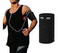 Grevosea Support de téléphone pour course à pied, tour de bras de 27 à 29 cm, brassard de sport pour course à pied, cyclisme, fitness et entraînement, compatible avec tous les téléphones (noir)