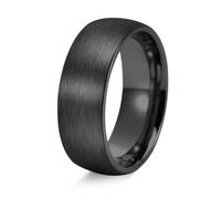 Grewod Bague Homme Acier Inoxydable 2-10mm Dôme Brossé Bagues Mariage Bijoux Alliance