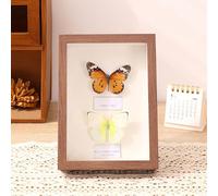 Grewod Cadre Photo Decoratif 18x18 cm, Noyer Profond 3cm, Bois MDF, Carre, Horizontal et Vertical, Cadre Chambre pour Dessus de Table