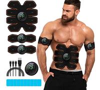 Grexemin Équipement d'entraînement stimulateur ABS, machine abdominale rechargeable par USB pour abdominaux, bras, jambes, équipement d'entraînement de force pour homme et femme
