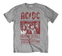 AC/DC T-Shirt Highway to Hell World Tour pour Homme, Gris, L