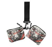 Grey Bull Lot de 2 pochettes pour pièces de monnaie avec fermeture éclair pour femme - Grande capacité, Taureau gris, 1 size, Décontracté