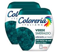 Grey Coloreria Italiana Colorant pour tissus pour machine à laver, couleur vert émeraude, éclate ou change la couleur des vêtements - 2 paquets unidoses