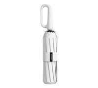 (Grey)Fully Automatic Umbrellas With Rings Buckle Durable Thick Portable Folding Sun Protection UPF50+ 72 Bones Triple Fold Umbrella