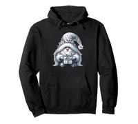 Grey GNOME Graphic in Monochrome Outfit Women Cute Christmas Sweat à Capuche