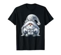 Grey GNOME Graphic in Monochrome Outfit Women Cute Christmas T-Shirt