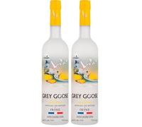 GREY GOOSE Le Citron, 40% vol., 70 cl/700 ml, Vodka premium aromatisée au citron, fabriquée en France à partir de vodka GREY GOOSE et d’essence naturelle de citron de Menton en France (Lot de 2)