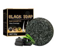 Grey Hair Reverse Bar,Bar Savon Pour Cheveux Gris,Natural Grey Hair Removal Soap Anti Cheveux Blanc,Solid Shampoing Anti Cheveux Blanc,Barre De Shampooing Assombrissant Les Cheveux,Black Soap (1PC)