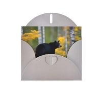 Grey JKIEGOQ Rge and Small Black Bear Prints Carte de vœux 10,2 x 15,2 cm pour Noël, Saint-Valentin, mariage, fête