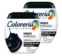 Grey Lot de 2 colorants italiens pour tissus en machine de couleur noire intense formule tout en un - 2 boîtes unidoses de 350 g