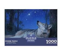 Grey Loup Puzzles 1000 Pieces Cadeau Unique Jeu Éduchatif Challenge Toy À De Qualité Supérieure Peinture Art pour Adultes Enfants 38x26cm/1000pcs