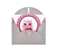 Grey MJHKXLJ Carte de vœux avec imprimé « Little monster in the wreath » nacré - Enveloppe incluse - Parfait pour Noël, les anniversaires, la Saint-Valentin, les mariages, et plus encore