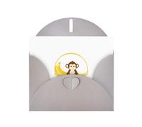 Grey MJHKXLJ Carte de vœux avec inscription « Little Monkey in the shopping basket » - Enveloppe incluse - Parfait pour Noël, anniversaires, Saint-Valentin, mariages, etc