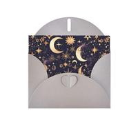 Grey MJHKXLJ Carte de vœux nacrée avec étoiles dorées dans le ciel nocturne - Enveloppe incluse - Parfait pour Noël, les anniversaires, la Saint-Valentin, les mariages et plus encore