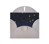 Grey MJHKXLJ Carte de vœux nacrée avec étoiles dorées dans le ciel nocturne - Enveloppe incluse - Parfait pour Noël, les anniversaires, la Saint-Valentin, les mariages, et plus encore