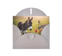 Grey MJHKXLJ Carte de vœux nacrée avec imprimé âne et fleur - Enveloppe incluse - Parfait pour Noël, les anniversaires, la Saint-Valentin, les mariages et plus encore