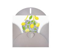 Grey MJHKXLJ Lemons falling from the net bag Carte de vœux imprimée nacrée - Enveloppe incluse - Parfait pour Noël, anniversaires, Saint-Valentin, mariages, et plus encore
