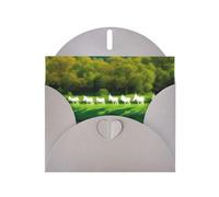 Grey MJHKXLJ Unicorns by the river Prints Carte de vœux nacrée - Enveloppe incluse - Parfait pour Noël, anniversaires, Saint-Valentin, mariages, et plus encore