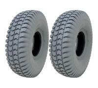 Grey mobility scooter tyres 260 x 85, block tire, 3.00-4, non marking - set of 2