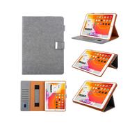 (Grey) Multiple Viewing Foldable Stand Leather Wallet Tablet Case for iPad 10.2 (2021)/(2020)/(2019)/Pro 10.5-inch (2017)/Air 10.5 inch (2019)