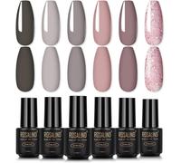 Grey Pink Semi-Permanent Nail Polish Grey Pink White 6 Colours Uv Nail Gel Nail Polish Kit