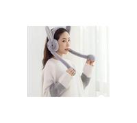 Grey Plush Bunny Ear Moving Headband - Playful Adjustable Rabbit Ears