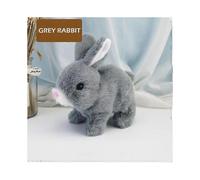 (Grey)Plush Stuffed Rabbit Toy Bunnies Can Walk and Talk for Kids Gift