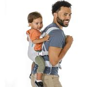 Grey Porte-Bébé Pour Nourrissons Et Jeunes Enfants 4 En 1 - Portage Bébé Toutes Positions Avant Et Arrière - Bavoir-Bandana 2 En 1 Inclus - Pour Enfants Pesant Entre 3,6 Et 14,5 Kg - Maille Grise Gris