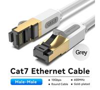 (Grey Round Cable¿3m) Câble Ethernet Vention RJ 45 Cat7 câble Lan câble réseau STP RJ45 pour cordon de raccordement Compatible Cat6 pour routeur câble Ethernet Cat7