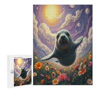 Grey Sceau Puzzle 500 Pièces Vision 3D Unique Edificio du Paysage Jeu D'Intelligence pour Adultes Et Enfants Divertissement Créatif Cadeau Unique Famille 500 PCS